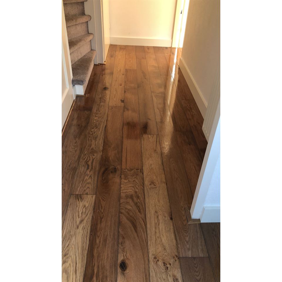 Duoplank 10x150. Afgewerkt met Osmo Grafiet 3074.