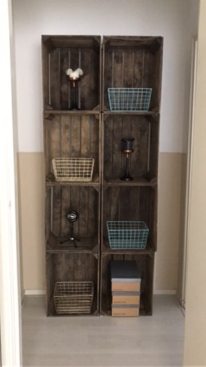 8-delig kast gemaakt van de fruitkisten 30x40x50