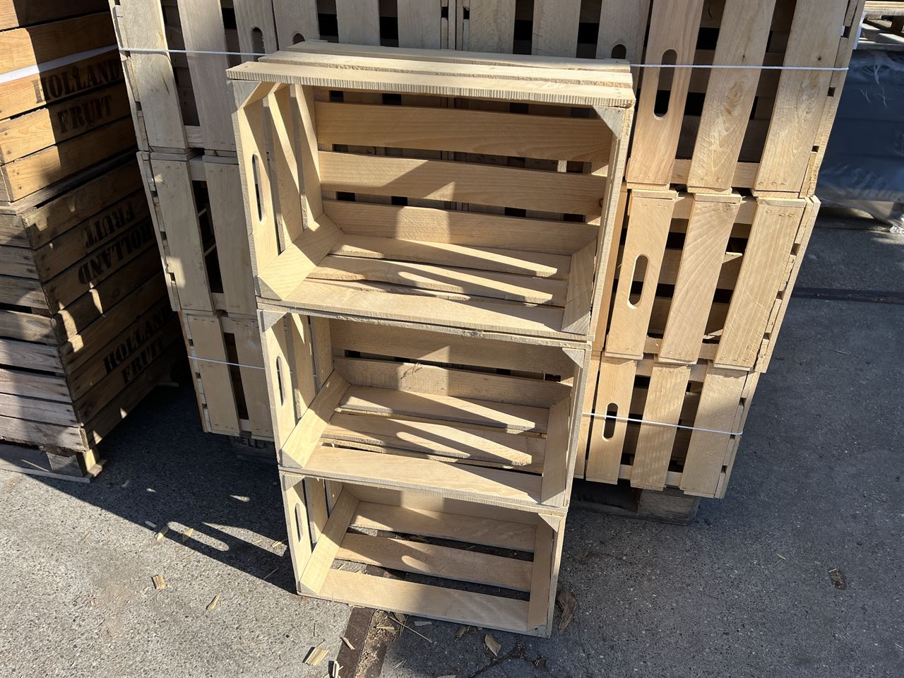Nieuwe Beuken 3-lats kisten 31 x 35 x 54cm