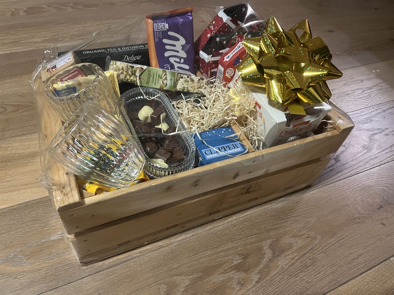 Fruitkisten met tussenschot circa 19x30x50 cm