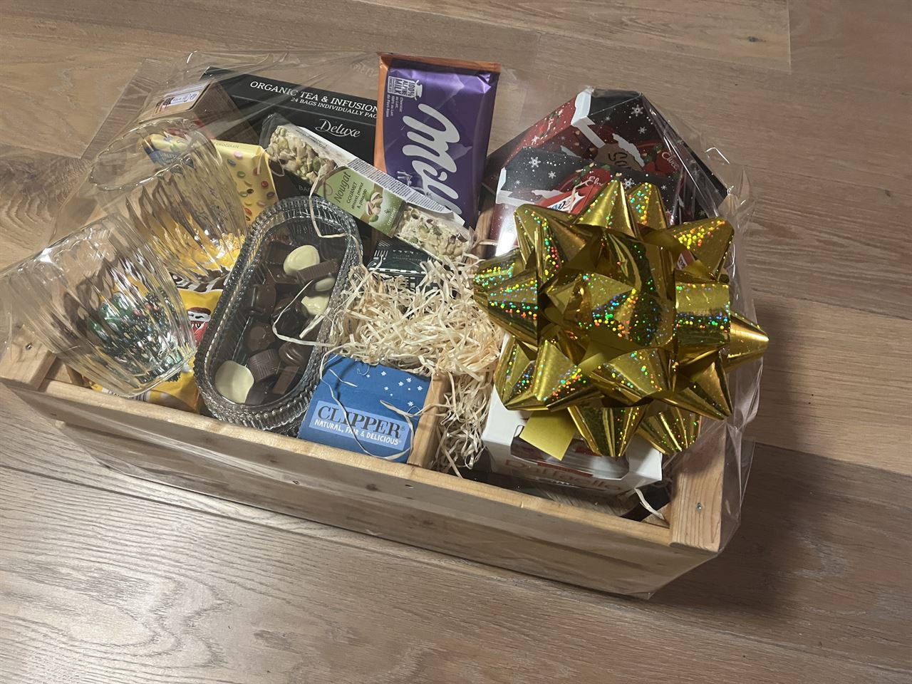 Fruitkisten met tussenschot circa 19x30x50 cm