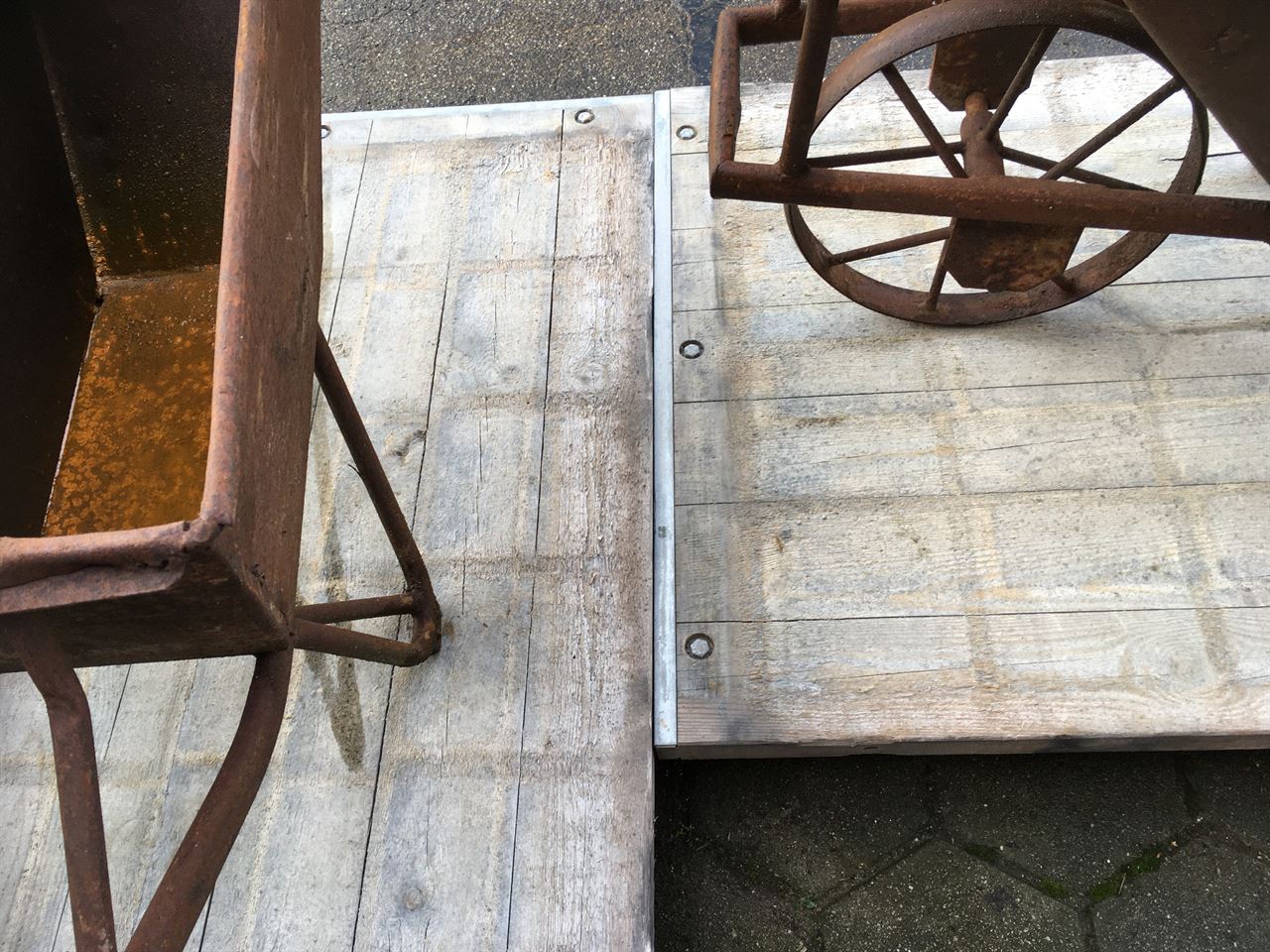 0,95 x 1m50 met onderliggers/balken (A)