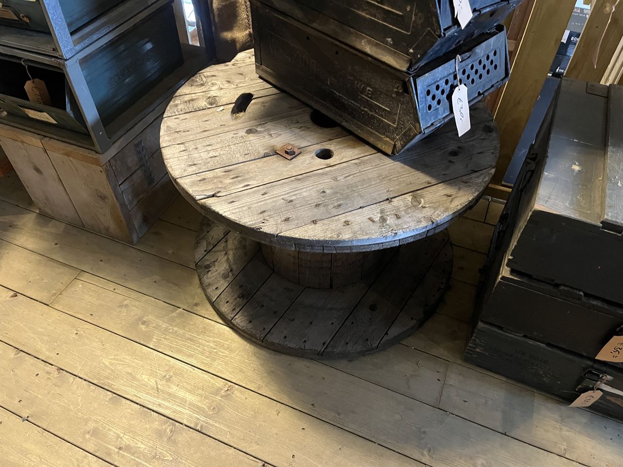 Kabelshaspels van hout.