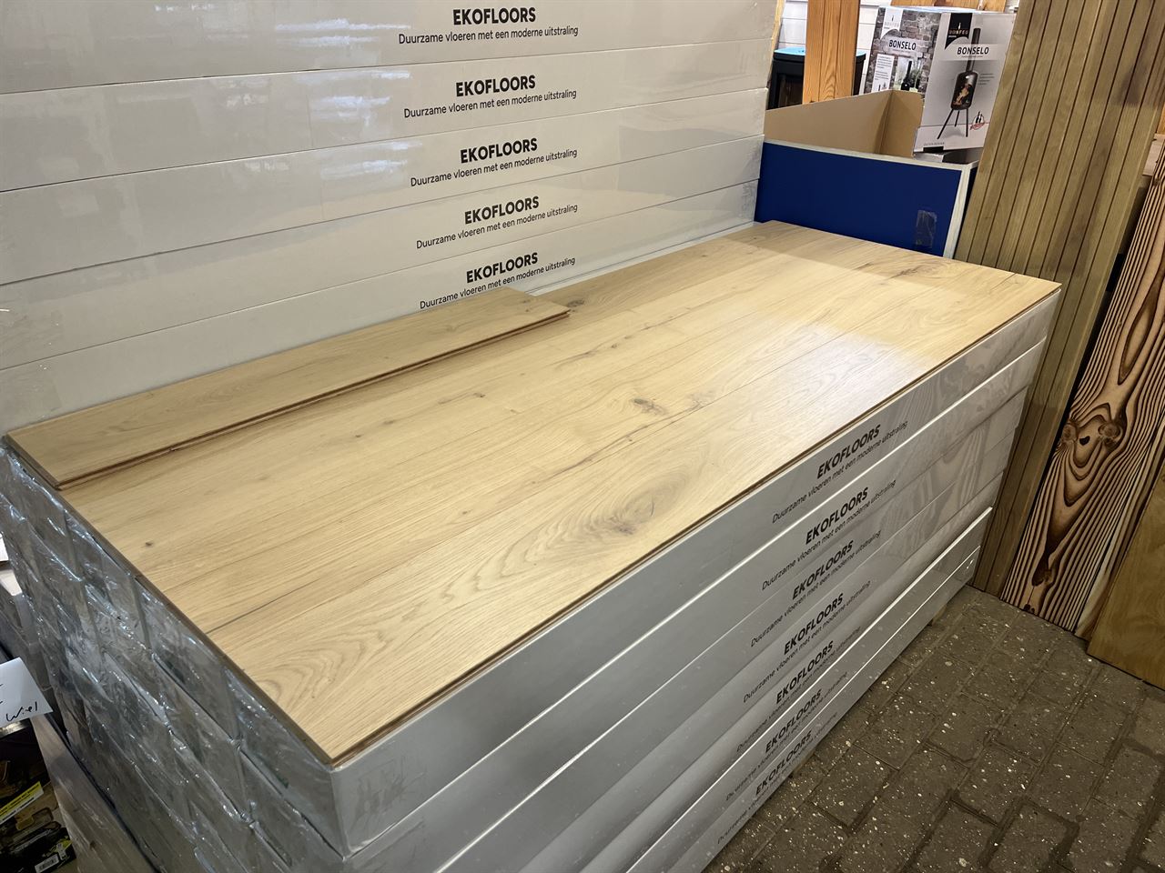 Eiken duoplank invisible gelakt 14x190mm